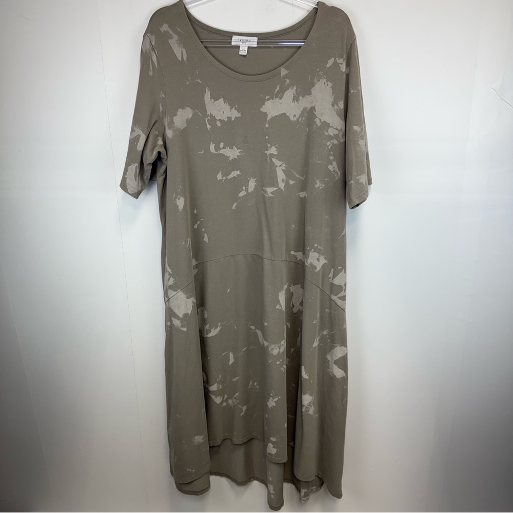 LUUKAA Earth Gray Shirt Tunic Dress Stone Lagenlook Layered Oversized boho US 16 - Picture 4 of 16